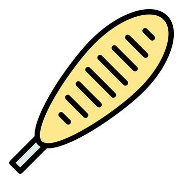 Ketchup corn dog icon vector flat 스톡 일러스트