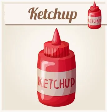 Ketchup. Detailed Vector Icon Stock Illustration