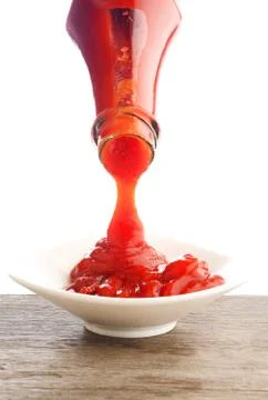 Ketchup falling Stock Photos