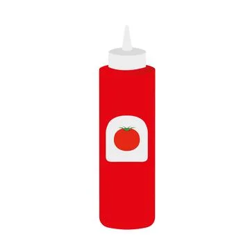 Ketchup flat clipart vector illustration Illustrazione stock