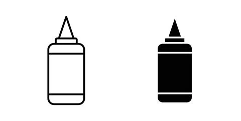 Ketchup icon in black and white. vector icon pack for websites Stock Illustration