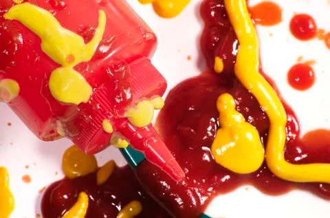 Ketchup Mess Foto stock