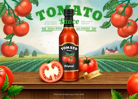 Ketchup retro ads Illustrazione stock