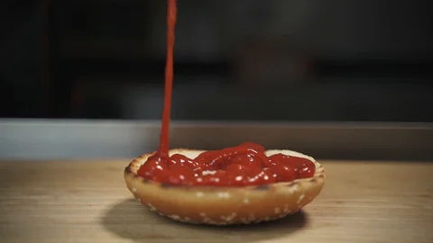 Ketchup roll Stock Footage 129685485
