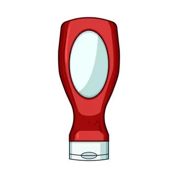 Ketchup sauce bottle representing condiment for fast food Stock Illustration