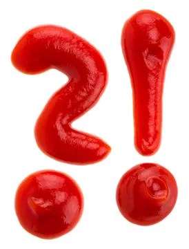 Ketchup in the shape of a question mark Stock Photos