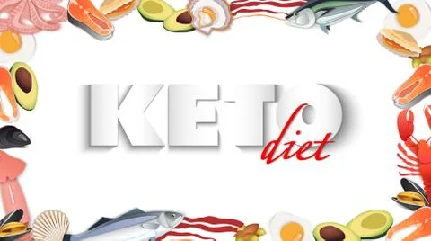 Keto diet fruit stop motion vektor Ketogenic Stock Illustration