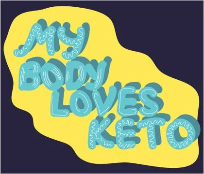 Keto diet hand drawn vector lettering. Low carb diet clipart, sticker. My bod Ilustración de archivo