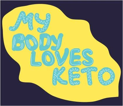 Keto diet hand drawn vector lettering. Low carb diet clipart, sticker. My bod Ilustración de archivo