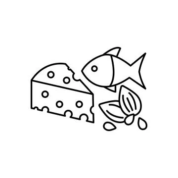 Keto diet line icon, vector pictogram of ketogenic food. Healthy eating illus Stock Illustration