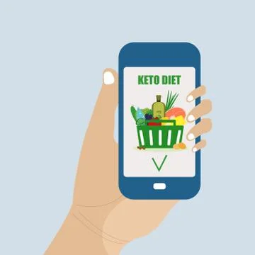 Keto diet in a mobile application Stock Illustration