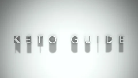 Keto guide 3D title animation with shadows on a white background Stock Footage 297267385