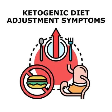 Ketogenic diet adjustment symptoms concept illustration Stock Illustration