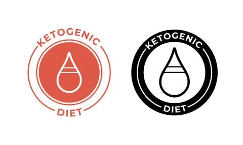 Ketogenic diet drop icon. Vector weight loss keto dietary food label Illustrazione stock