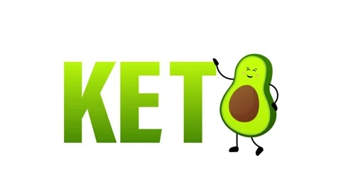 Ketogenic diet logo animation with cute avocado character Vídeo Stock 319027336