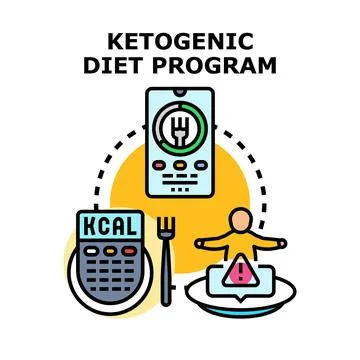 Ketogenic diet program mobile application tracking calories Stock Illustration