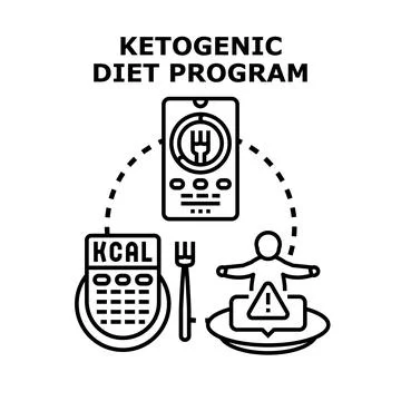 Ketogenic diet program mobile application tracking calories Stock Illustration