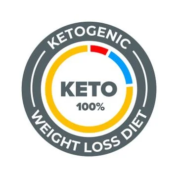 Ketogenic diet vector label. 100 percent weight loss keto healthy diet nutrit Illustrazione stock