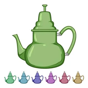 Kettle arabic tea pot cartoon vector graphic Stock Illustration