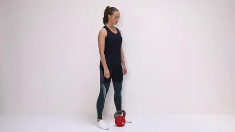 Kettle bell beauty Stock Footage 80425322