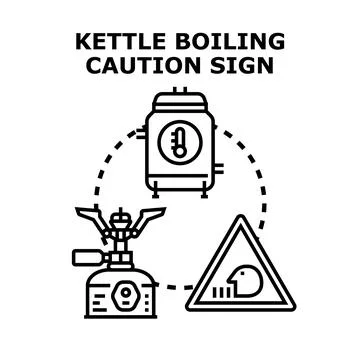 Kettle boiling caution sign vector concept Stock Illustration