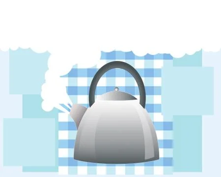 Kettle boiling Stock Illustration