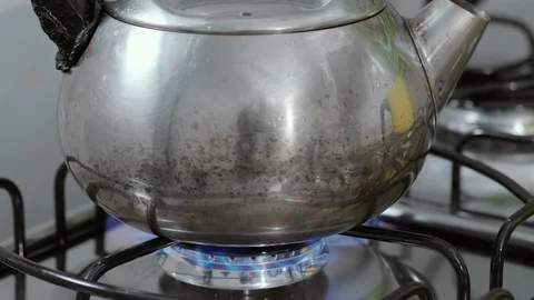 Kettle with boiling water Vídeo Stock 119688286