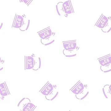 Kettle for boiling water glyph vector seamless pattern Stock Illustration