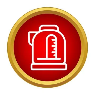 Kettle boiling water icon for hot drinks Stock Illustration