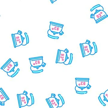 Kettle for boiling water vector seamless pattern Stock Illustration