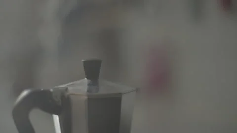 A kettle of coffee is boiling on the stove Stock Footage 265074178