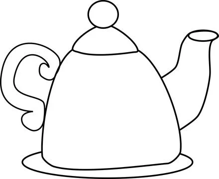 Kettle contour isolated on a white background Stock Illustration