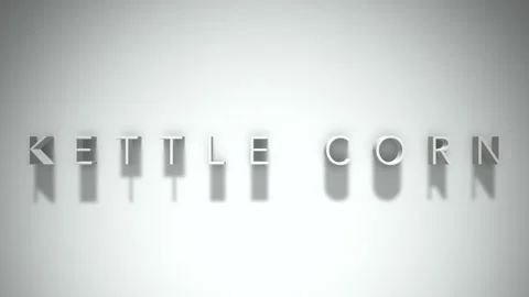 Kettle corn 3D title animation with shadows on a white background 스톡 동영상 297796302