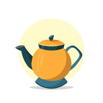 Kettle design element for illustration. flat icon Stock Illustration