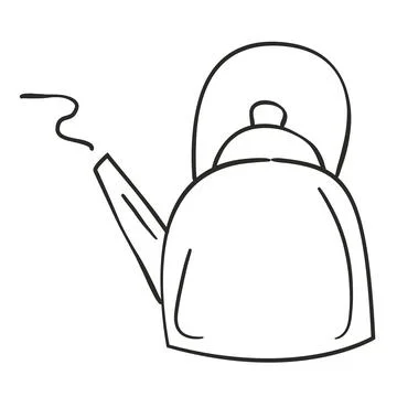 Kettle doodle outline hand drawn icon. Vector illustration. Stock-Illustration