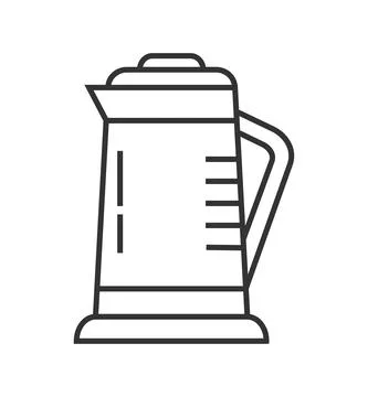 Kettle, electric tea pot pixel perfect icon vector. Kitchen small appliances  Stock Illustration