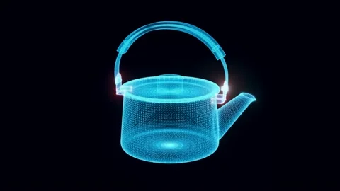Kettle hologram Rotating Stock Footage 154844336
