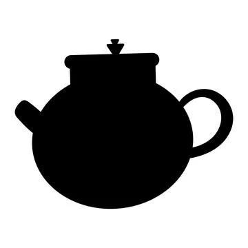 Kettle hot brew kitchen black doll play Stock Illustration