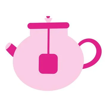 Kettle hot brew kitchen pink doll play Stock Illustration