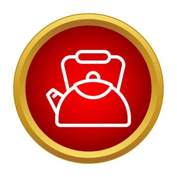 Kettle icon boiling water for tea concept Stock Illustration