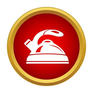 Kettle icon for hot drink making and kitchen appliance Stock Illustration