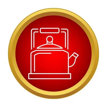 Kettle icon for hot tea beverage preparation Stock Illustration