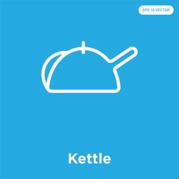 Kettle icon isolated on blue background Free Stock Illustration