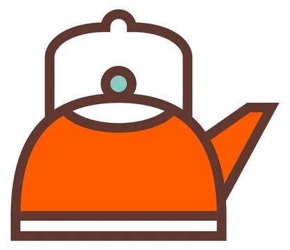 Kettle icon. Red teapot. Boiling water symbol Ilustração Stock