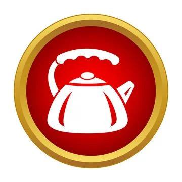 Kettle icon vector design for web button Stock Illustration
