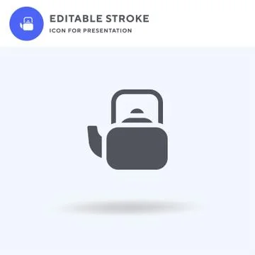 Kettle icon vector, filled flat sign, solid pictogram isolated on white, logo Illustration