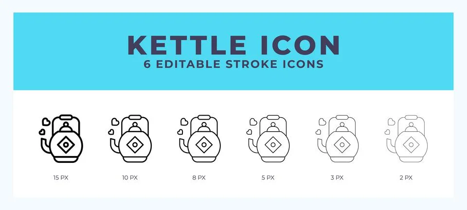 Kettle icon vector illustration. With editable stroke for web. App and more. Illustrazione stock