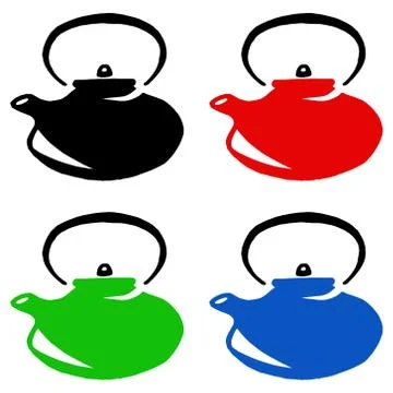 Kettle icon. Vector illustration of a kitchen kettle. Hand drawn retro teapot Stock Illustration