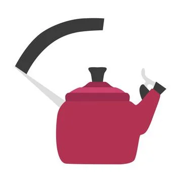  Kettle illustration vector tea design top stove steam kitchen icon applia... Stock Photos
