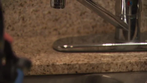 Kettle in Kitchen Stock Footage 123922648